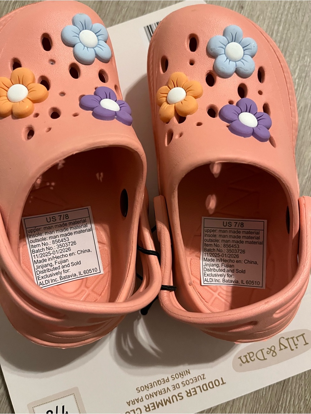 Lily & Dan Toddler Coral Flower Clogs - Cute Slip-On Sandals - Picture 2 of 4